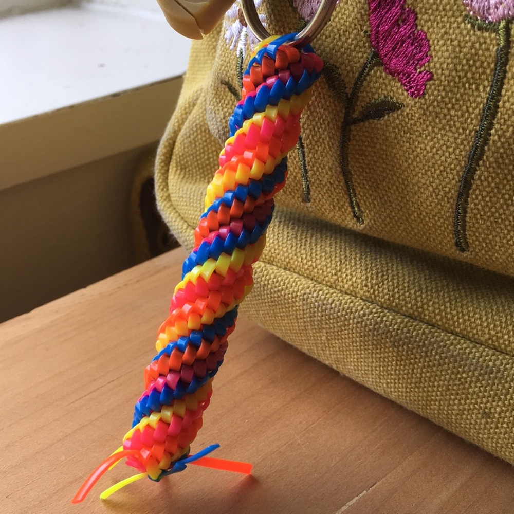Handmade neon gimp key chain